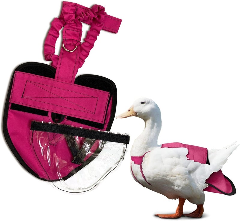 Holster Wrap-Around Duck Diaper with Removable Liner & Adjustable Tab – Pekin Duck Diapers for Pet Ducks, Bird Diaper, Duck Accessories – Durable, Secure Fit, Easy-to-Wear - Made in USA - Pink - Image 1
